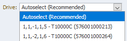 Drive: drop-down with Autoselect chosen.