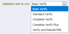 Validation test to run drop-down option.