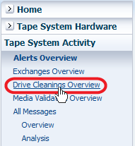 Drive Cleanings Overview being selected in left navigation.