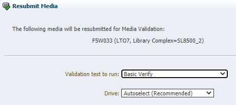 Example of resubmit media validation dialog.