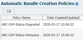 Auto bundle creation policies table