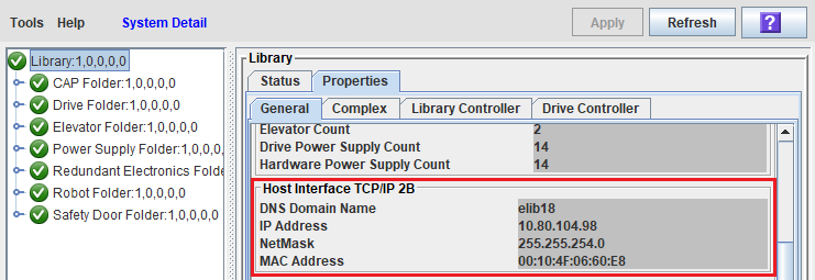 SLC screen showing Host Interface TCP/IP 2B settings