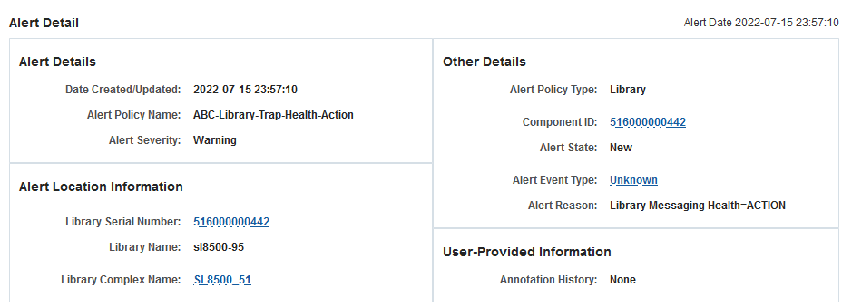 Example of the Alerts Overview details page Example of the Alerts Overview details page