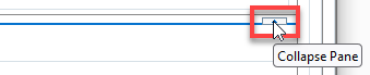 Collapse Pane icon noted in center area of screen