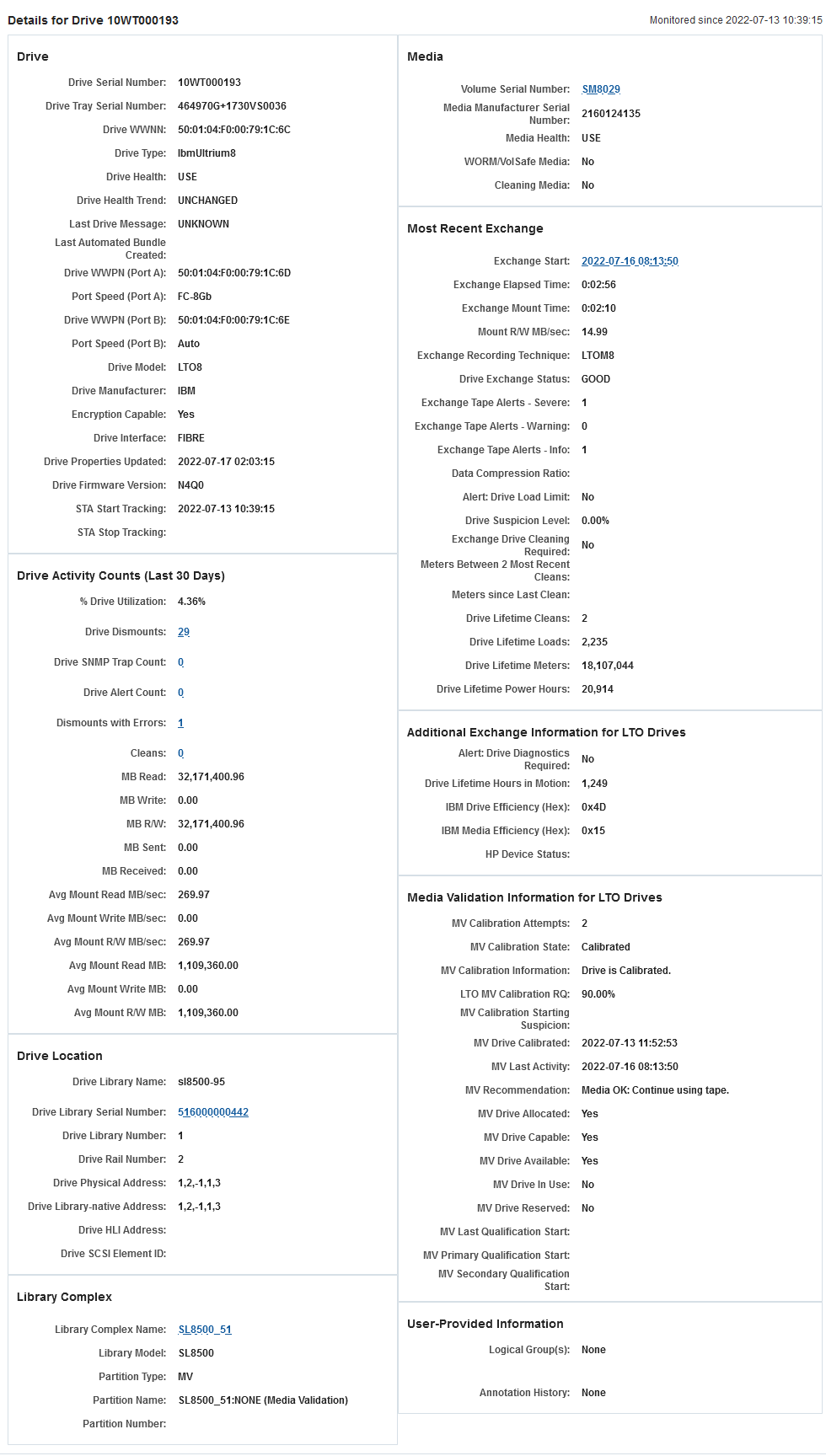 Example Drives Overview details page for LTO Example Drives Overview details page for LTO