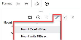 Change Graphed Attribute menu with item selected.
