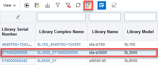 Table with row selected and Create Log Bundle icon noted.