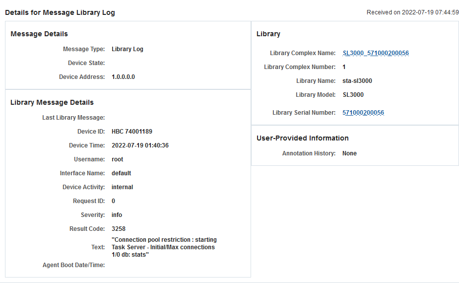 Example of the All Messages Overview details page Example of the All Messages Overview details page