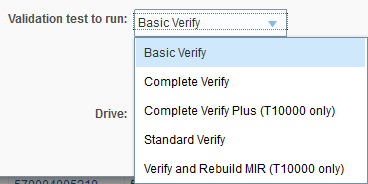 Validation test to run drop-down option
