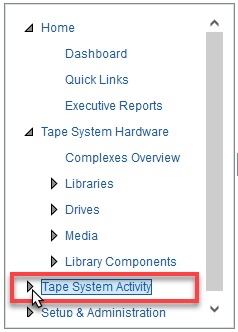 Left navigation with mouse over a collapsed tab.