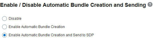 Sample Enable/Disable Auto Bundle Creation section.