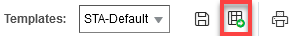 Default Template icon noted in toolbar.