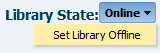 Library online or offline button