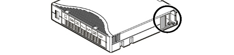 Cartridge showing leader door and pin