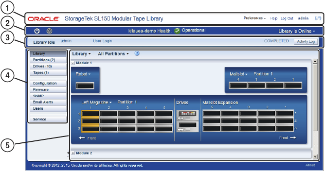 Screenshot of BUI main screen
