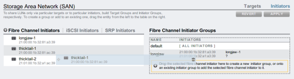 FC Initiator Groups list