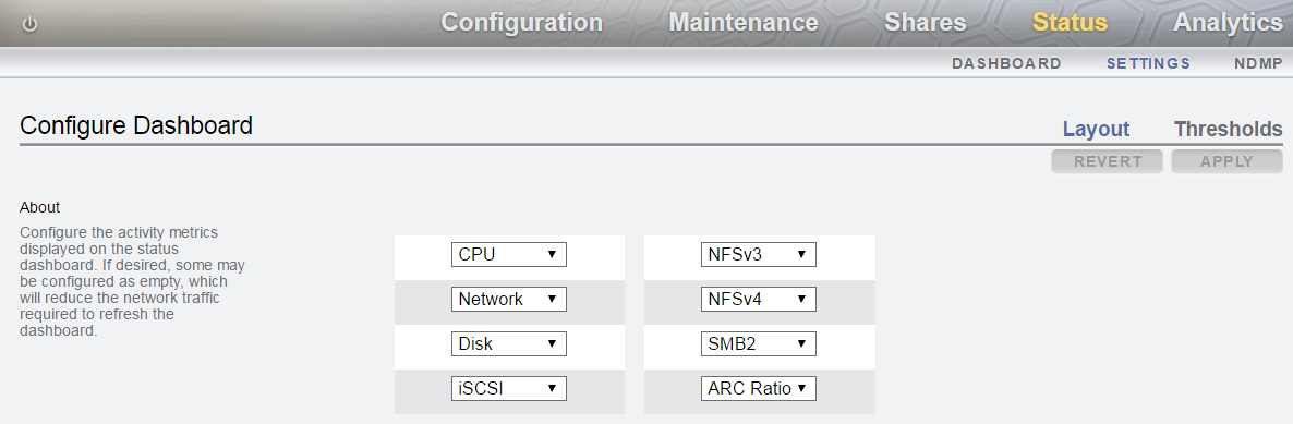 figure showing how to configure the dashboard