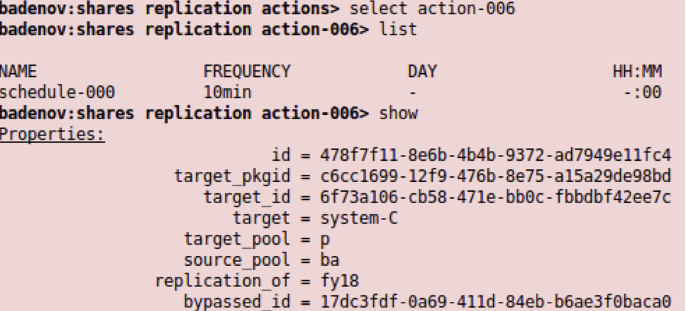 Image of viewing the bypassed_id property in the CLI