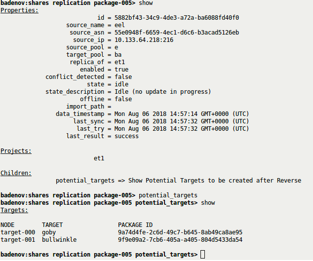 Image of monitoring potential targets in the CLI