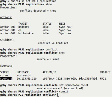 Image of resolving the conflict using the CLI (source)