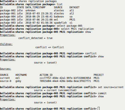 Image of resolving the conflict using the CLI (target)