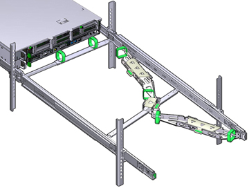 Graphic showing the controller fully extended from the rack