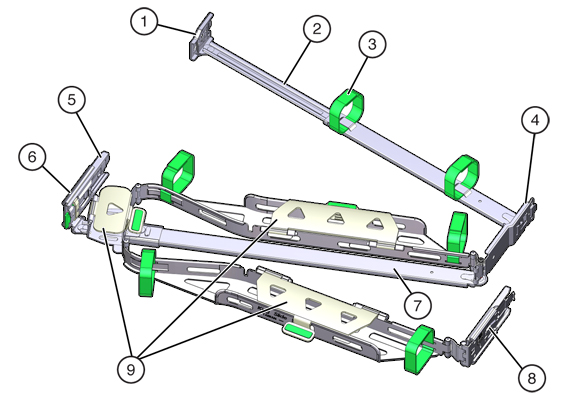 Graphic showing the Oracle ZFS Storage ZS3-2 controller optional cable management arm