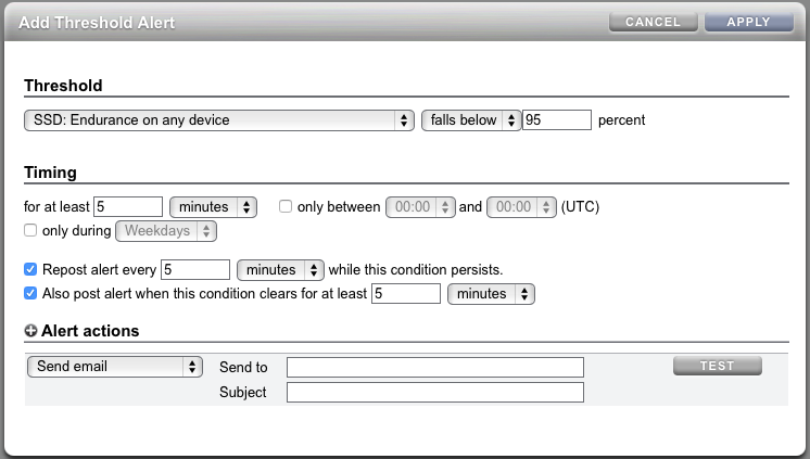 This image shows how to add threshold alert.