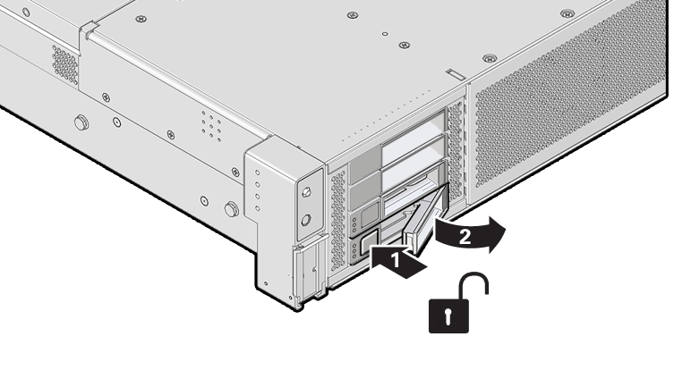 Figure showing the location of the storage drive release button and latch.