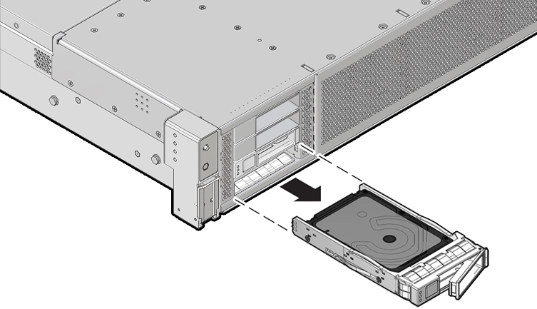 Figure showing a storage drive being removed from the controller.