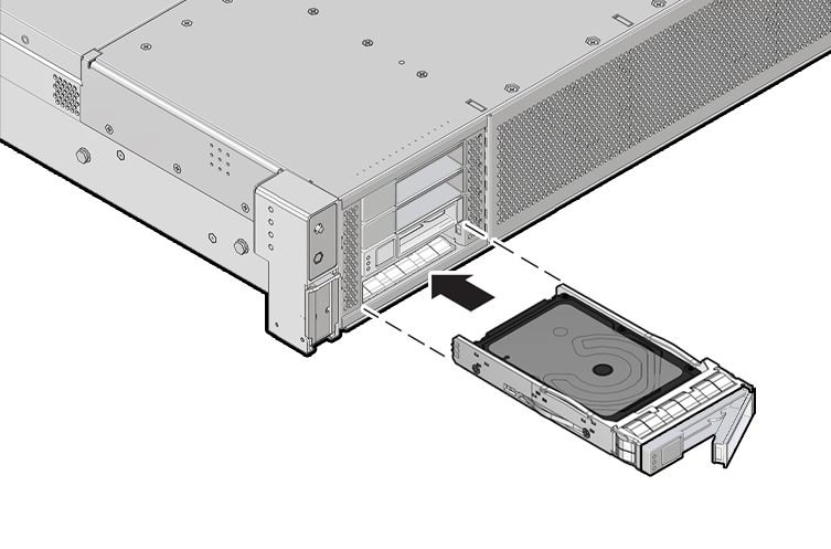 Figure showing how to install a storage drive in the controller.