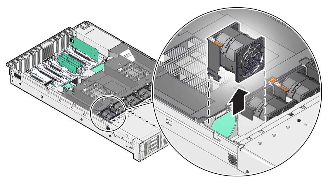 Figure showing how to remove a fan module.