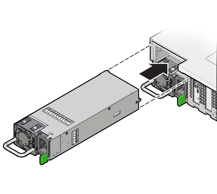 Figure showing a power supply being installed into the controller.