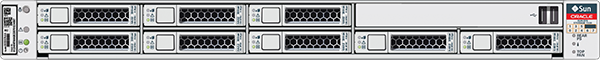 Graphic showing the Sun ZFS Storage 7320 controller front panel drive locations