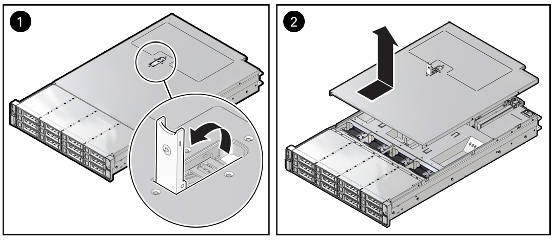 Figure showing the controller top cover being removed.