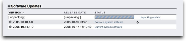 Image showing software updates window