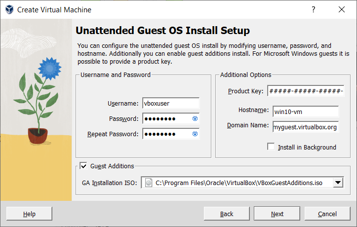 Creating a Virtual Machine: Unattended Guest OS Installation