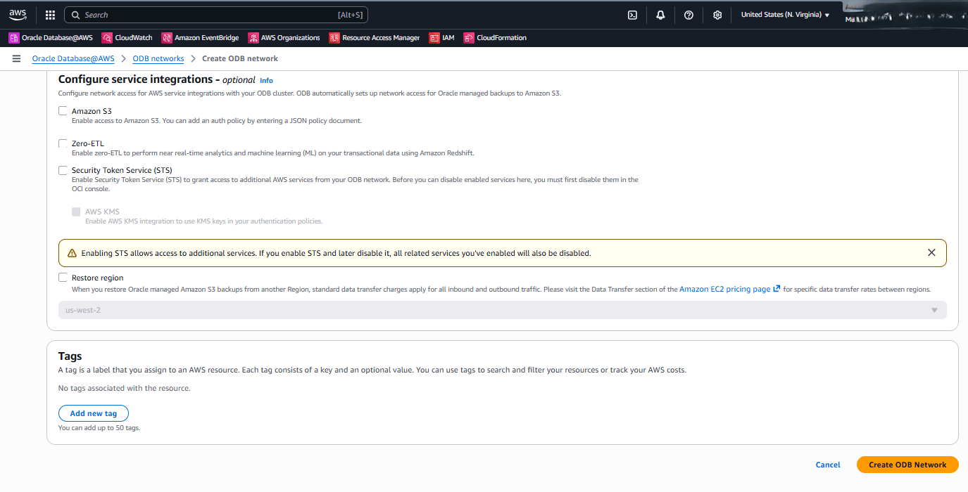 Esta captura de pantalla muestra la segunda parte de la creación de una red ODB.