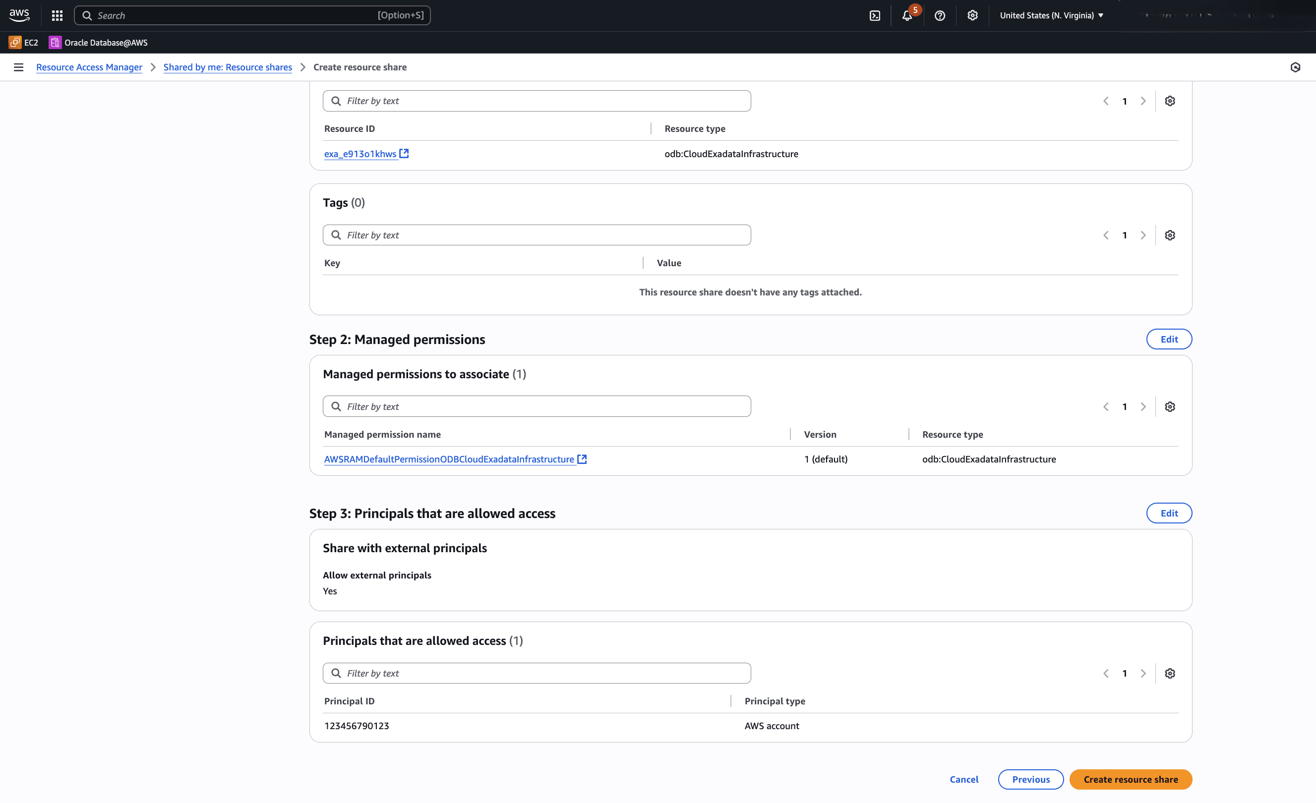 En esta captura de pantalla se muestra cómo crear un recurso compartido.