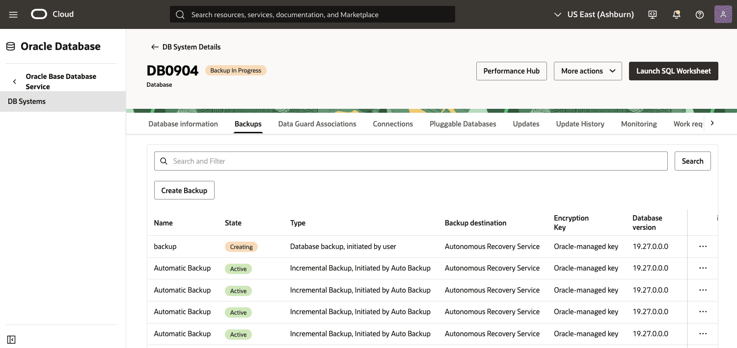 En esta captura de pantalla se muestra cómo realizar una copia de seguridad de Base Database.