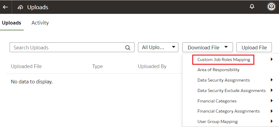 Descargar archivo de asignación de roles del trabajo personalizado Descargar archivo de asignación de roles del trabajo personalizado
