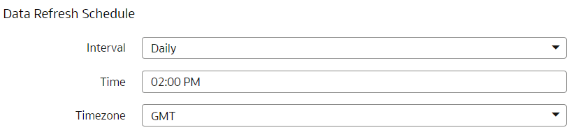 Programa de refrescamiento de datos en la página Pipeline Settings