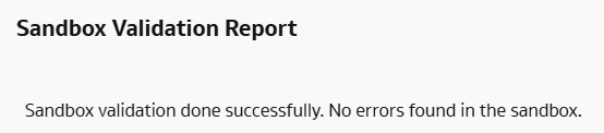 A continuación se describe validate-sandox-report.png