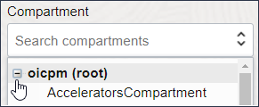 Seleccionar una lista de compartimentos ampliada para mostrar una jerarquía de compartimentos