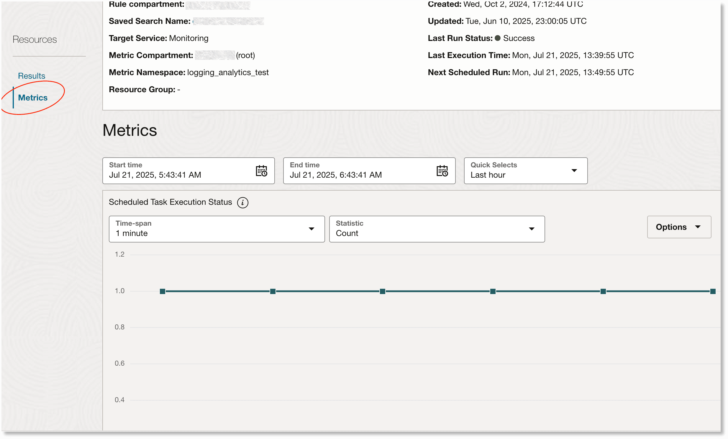 Métricas de estado de ejecución Métricas de estado de ejecución