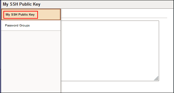 Seleccionar mi clave pública SSH