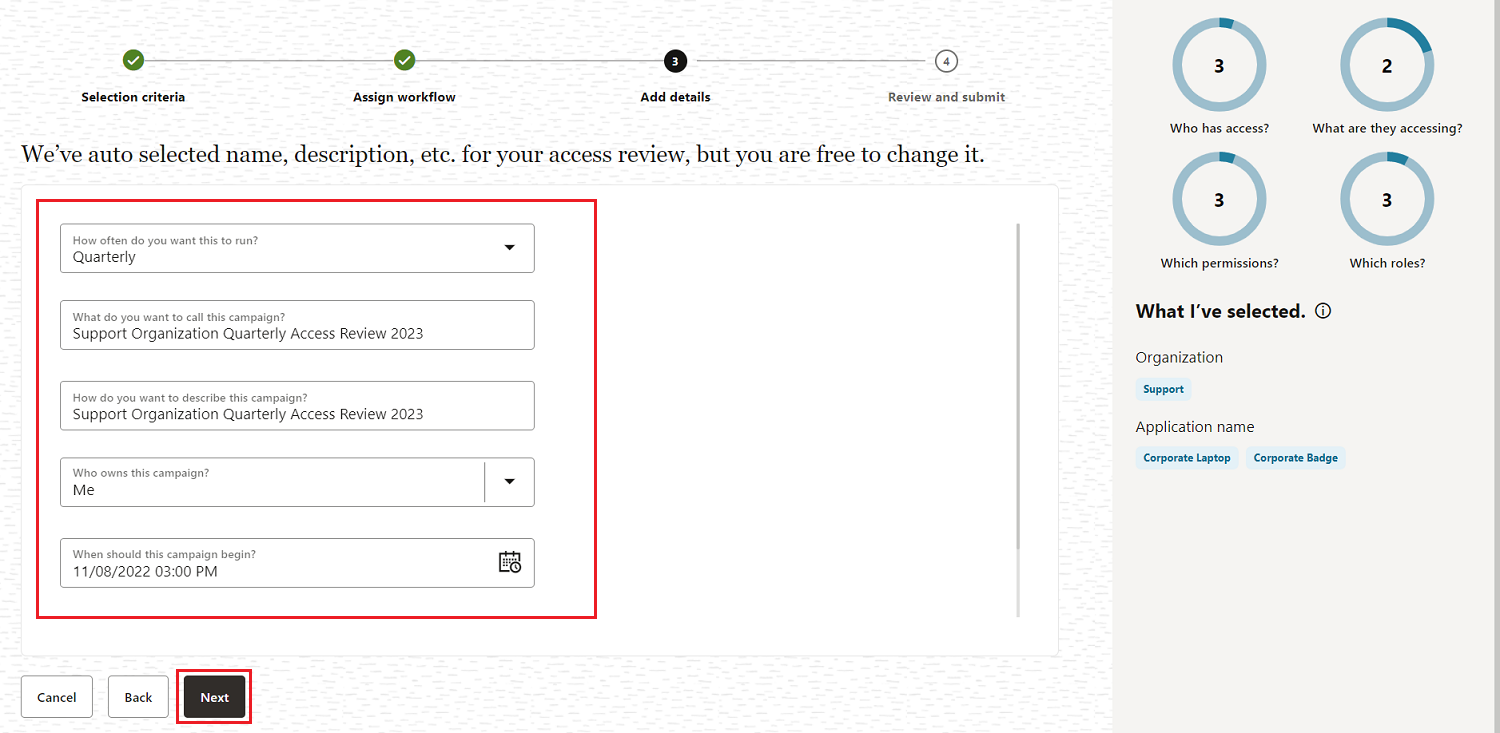 Detalles de campaña