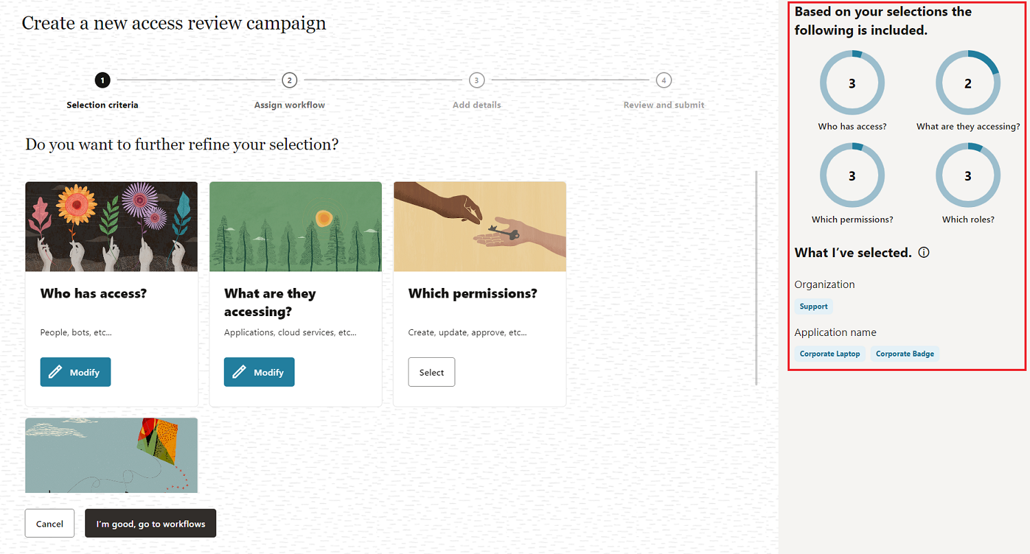 Selección y recursos afectados