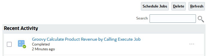 Trabajos que se muestran en la consola de trabajos.