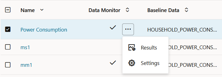 Ver resultados y configuración de supervisión de datos